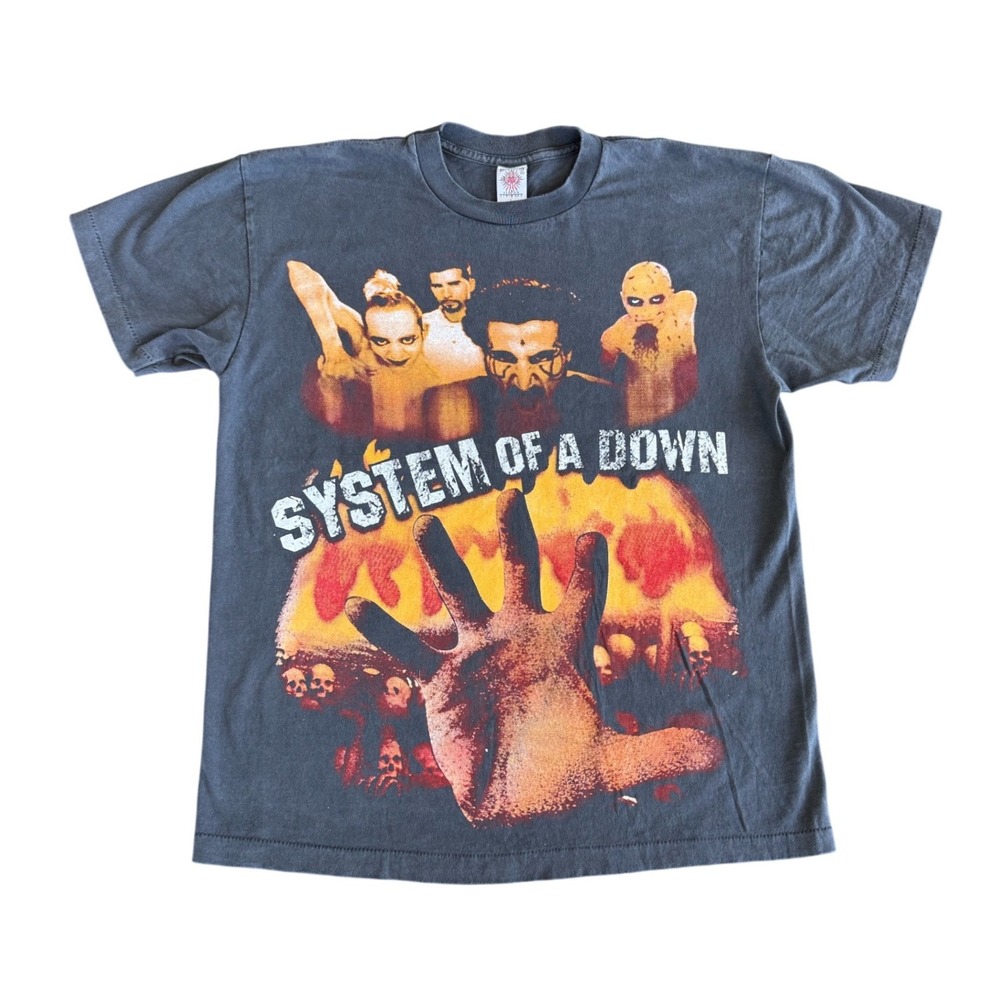 Vintage System of a Down Tour T-Shirt Size Large Black 90s Rock REPRINT